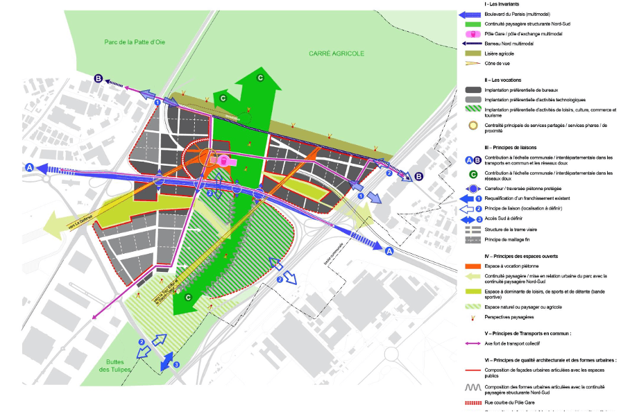 Plan schématique de l’OAP Triangle de Gonesse en vigueur