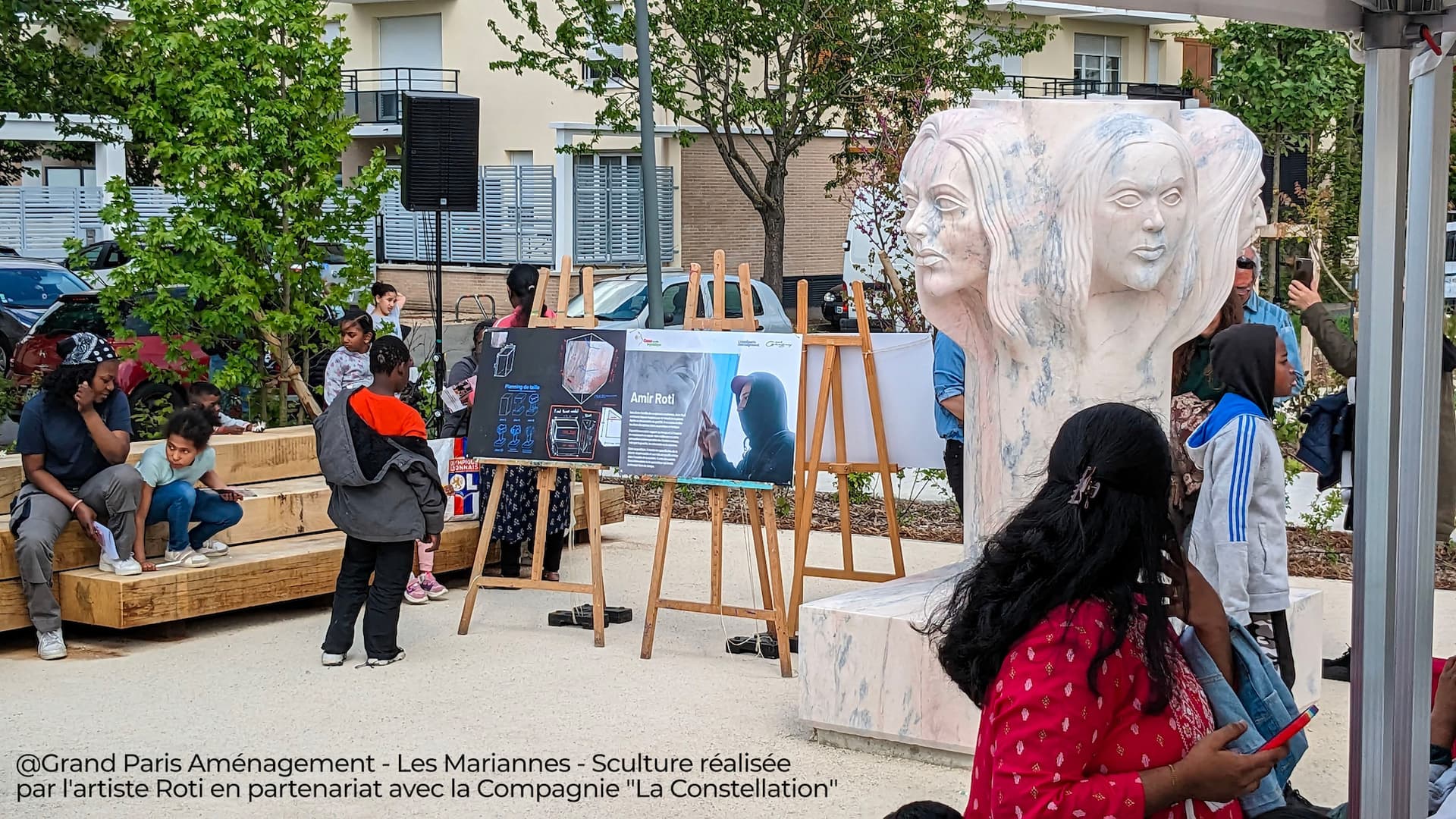 Grand Paris Aménagement - Les Mariannes - Sculpture réalisée par l'artiste Roti en partenariat avec la Compagnie La Constellation
